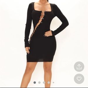 long sleeve ribbed mini dress